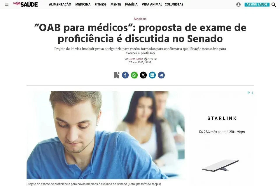 APM presente em matéria da Veja sobre “OAB para médicos”