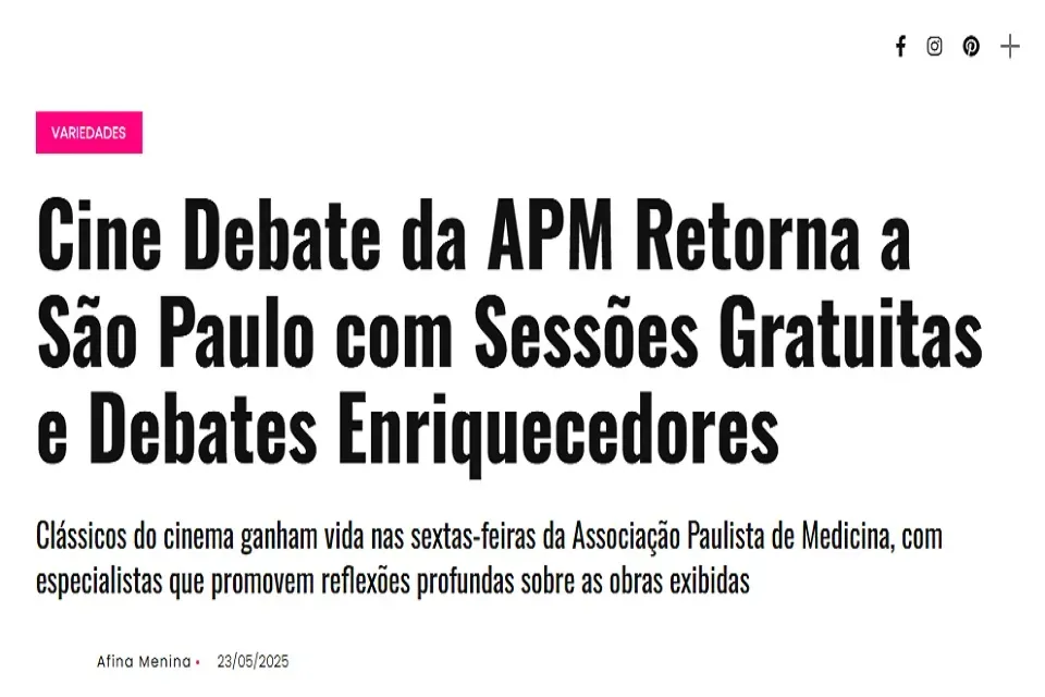 Cine Debate da APM é destaque em veículos de comunicação