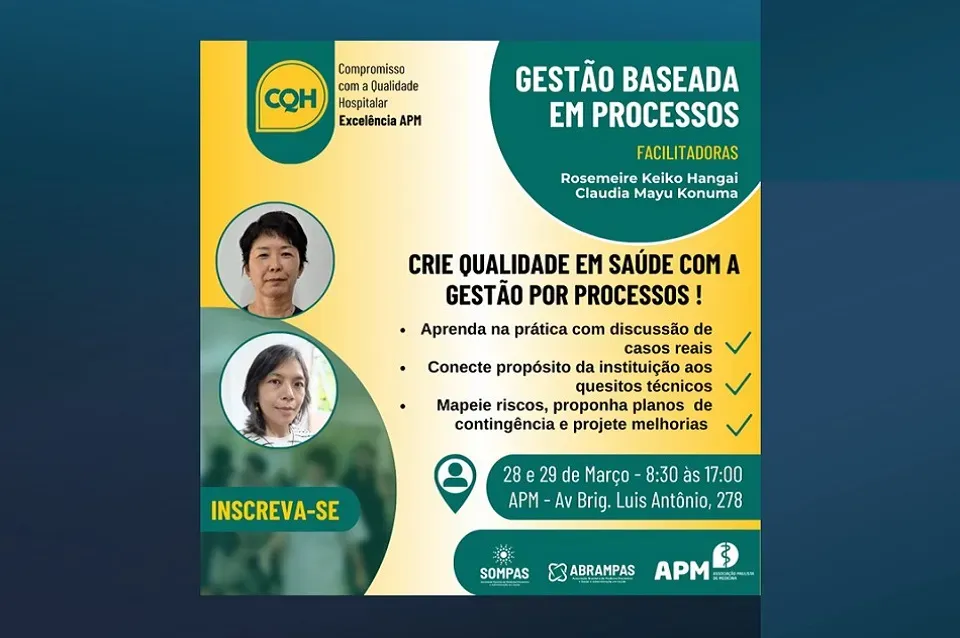 CQH realiza a oficina “Gestão Baseada em Processos” em março