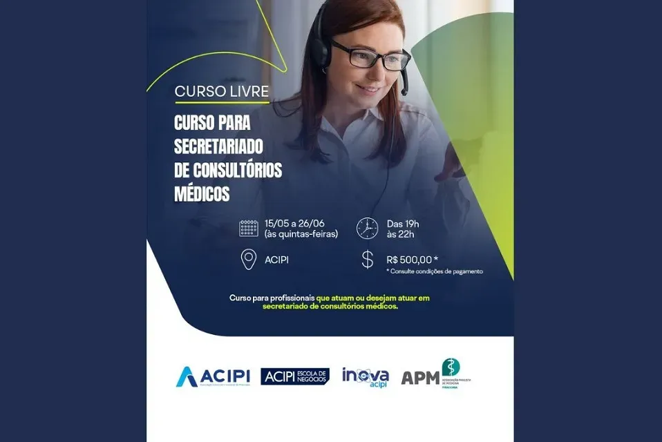 Curso para secretariado de consultórios médicos em Piracicaba