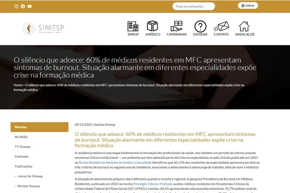 Diretor da APM comenta sobre Residência Médica e burnout