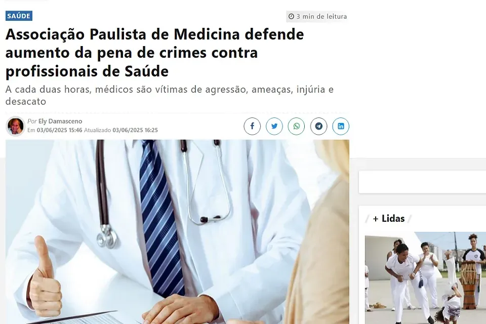 Diretor da APM fala sobre aumento da violência contra profissionais de Saúde