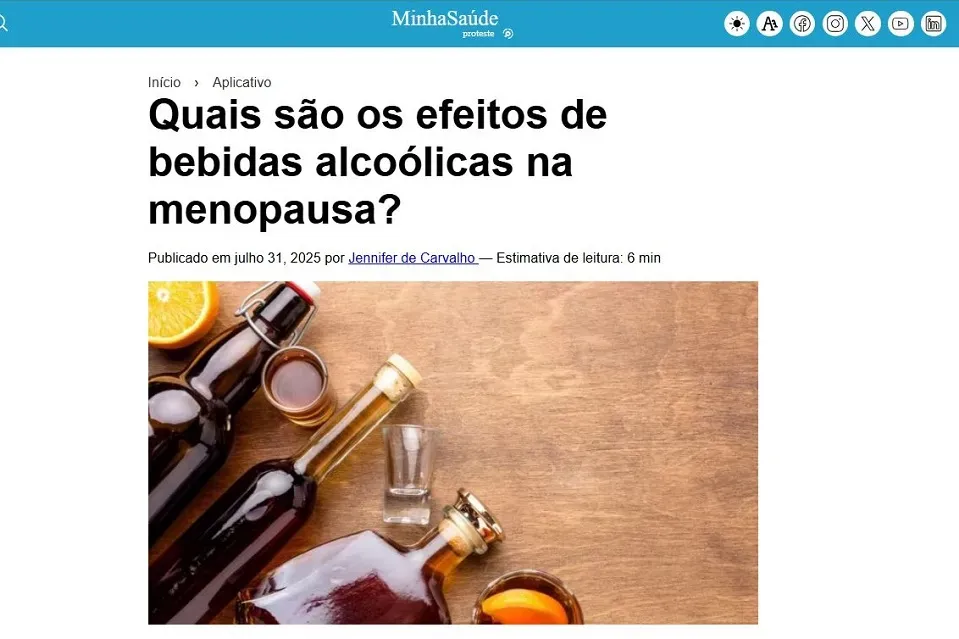 Diretora da APM aborda efeitos do álcool na menopausa