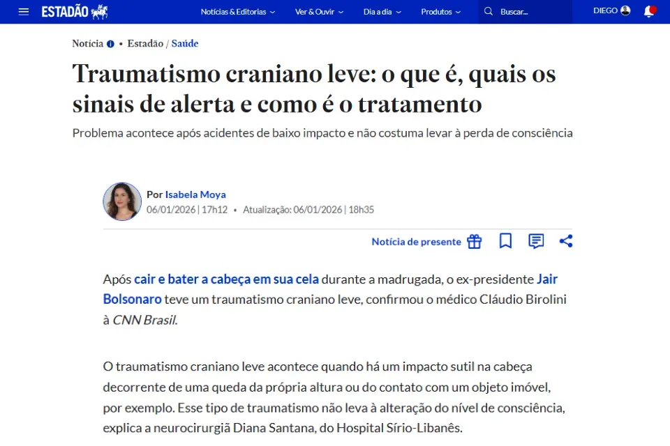 Diretora da APM fala sobre traumatismo craniano leve ao Estadão