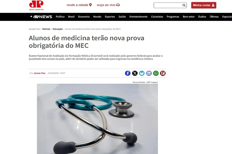 Imprensa destaca posição da APM sobre novo exame do MEC