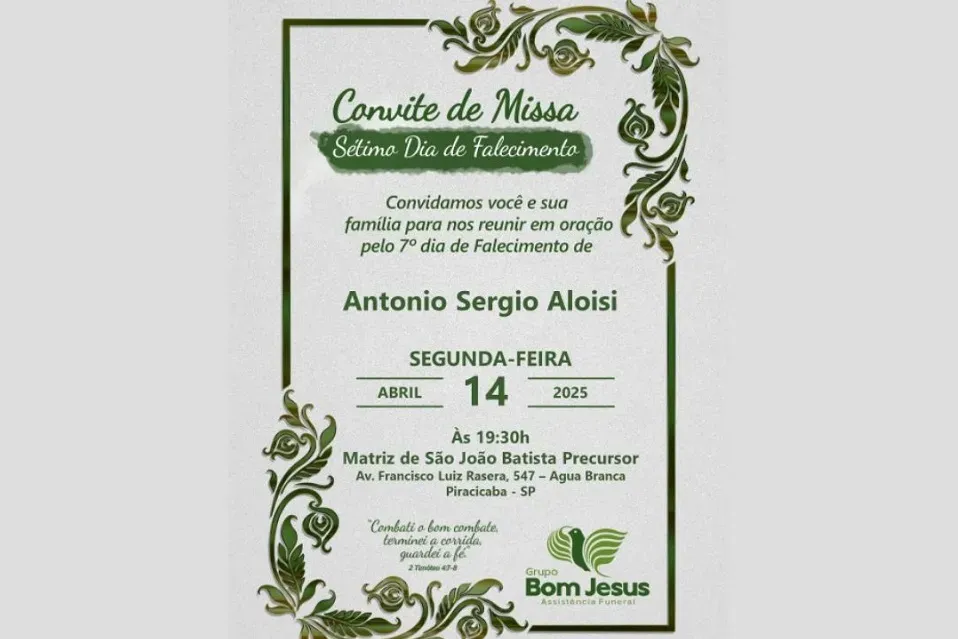 Missa de sétimo dia de Antonio Sergio Aloisi