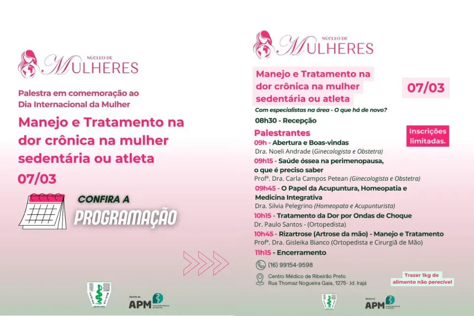 Ribeirão Preto: encontro sobre Manejo e Tratamento da dor crônica na mulher