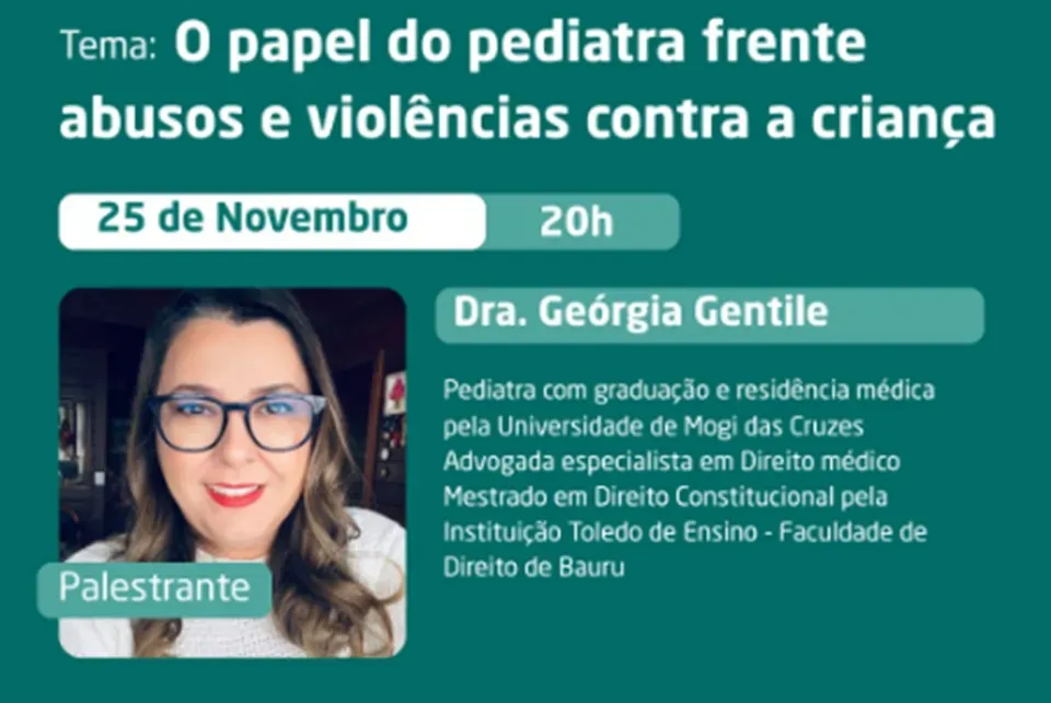 São José dos Campos realiza palestra “O papel do pediatra frente a abusos e violência contra a criança”