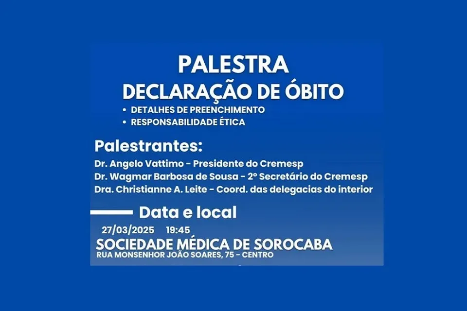 Sorocaba promove palestra “Declaração de Óbito”