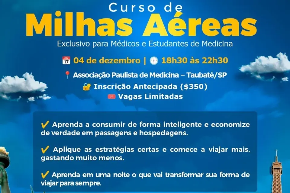 Taubaté promove curso de milhas aéreas